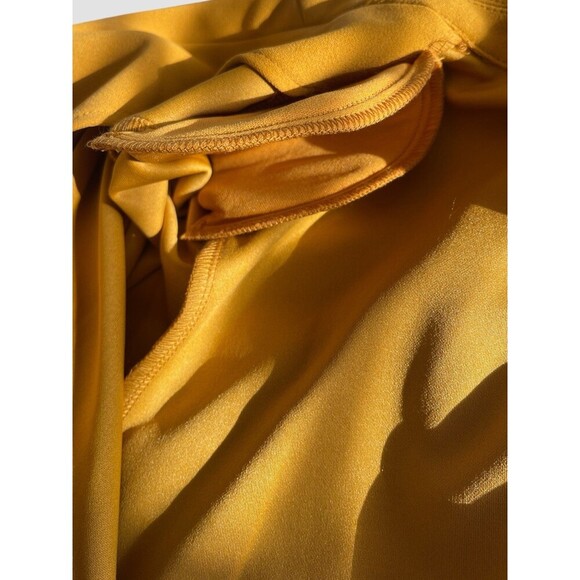 NYCC Mustard Yellow Blazer Jacket Women’s Medium Shoulder Pads Hook Closure NWT - Picture 6 of 8